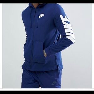 Nike Men’s Dark Blue FT FZ Hybrid Hoodie-885945